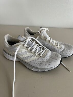 adidas White and Light Gray Running Shoes